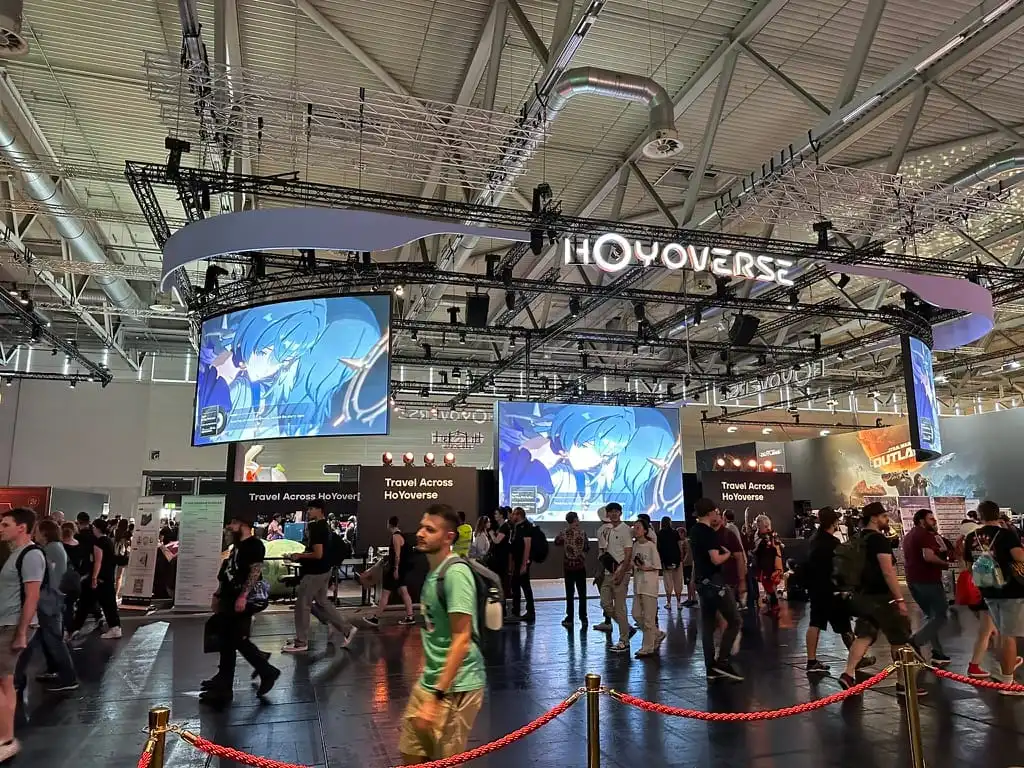 The large Hoyoverse booth at the Gamescom
2024.